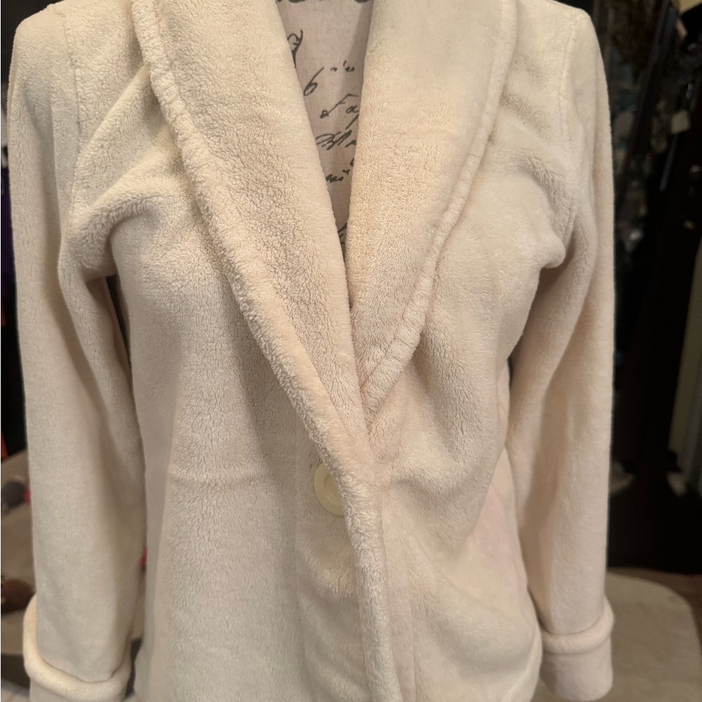 Women's Cream Jacket charter club night robe jacket intimates small